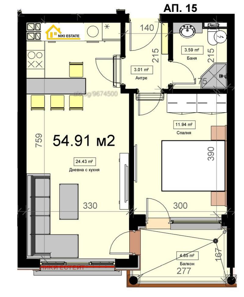 Продава  2-стаен град Варна , к.к. Св.Св. Константин и Елена , 62 кв.м | 49242438 - изображение [3]