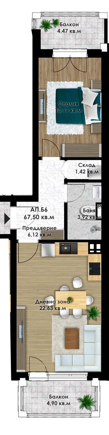 Продава  2-стаен град Пловдив , Южен , 80 кв.м | 83138247