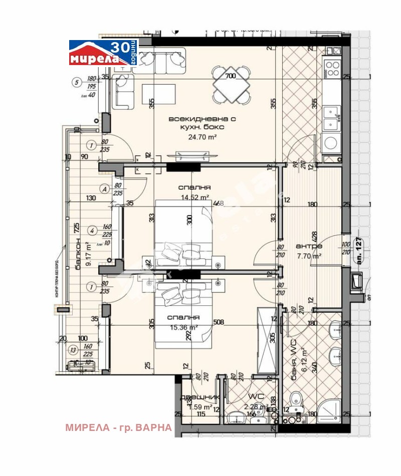 Продается  2 спальни Варна , Младост 1 , 112 кв.м | 34249423