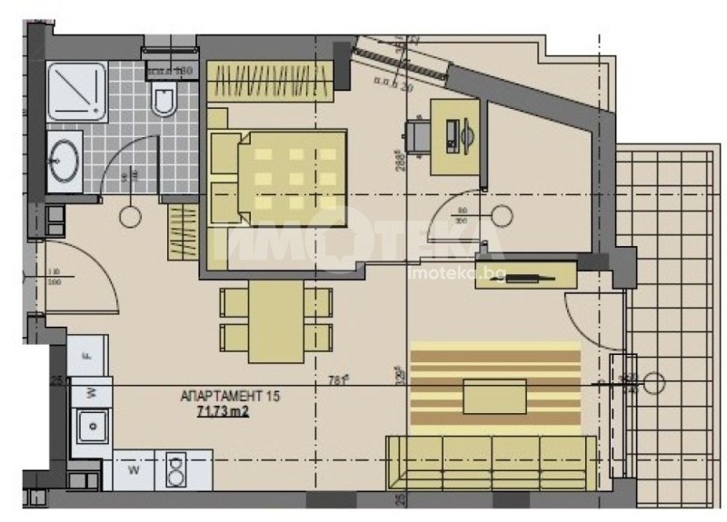 Myytävänä  1 makuuhuone Sofia , Banišora , 72 neliömetriä | 99809958 - kuva [4]
