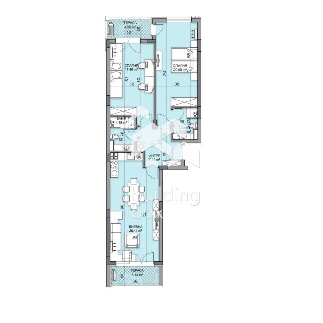 Продается  2 спальни Пловдив , Гагарин , 122 кв.м | 25687993 - изображение [2]