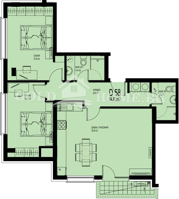 Продава 3-СТАЕН, гр. Пловдив, Христо Смирненски, снимка 5 - Апартаменти - 53412385