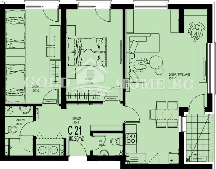 Продава 3-СТАЕН, гр. Пловдив, Христо Смирненски, снимка 4 - Апартаменти - 53412385