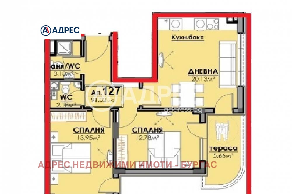 Продава 3-СТАЕН, гр. Бургас, област Бургас, снимка 2 - Апартаменти - 54303106