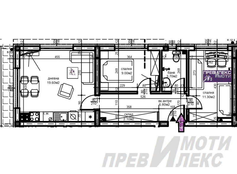 Продава 3-СТАЕН в град Пловдив, Христо Смирненски - 73 кв.м / 83 500 € » 163 311.81 лв., ПРЕВИЛЕКС ИМОТИ