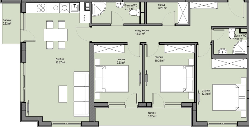 Продаја  3 спаваће собе Софија , Овча купел , 123 м2 | 49005390 - слика [2]