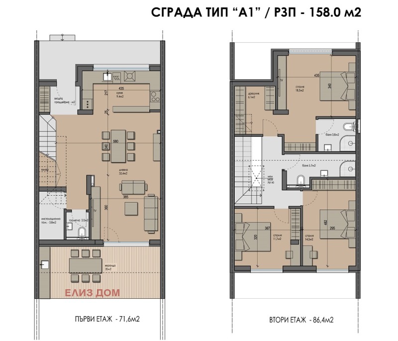 Продава КЪЩА в град Варна, Аспарухово - 158 кв.м / 280 000 € » 547 632.40 лв., ЕЛИЗ ДОМ