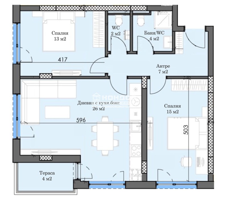 Продается  2 спальни Пловдив , Тракия , 106 кв.м | 72755394 - изображение [5]