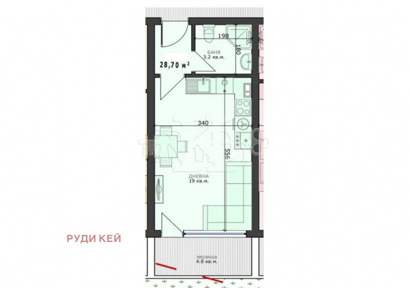 Zu verkaufen  Studio Warna , Wazraschdane 4 , 33 qm | 31538904 - Bild [2]