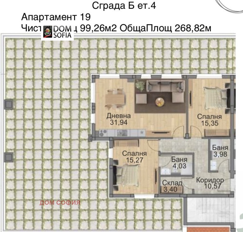 На продаж  2 спальні София , Княжево , 269 кв.м | 79905385