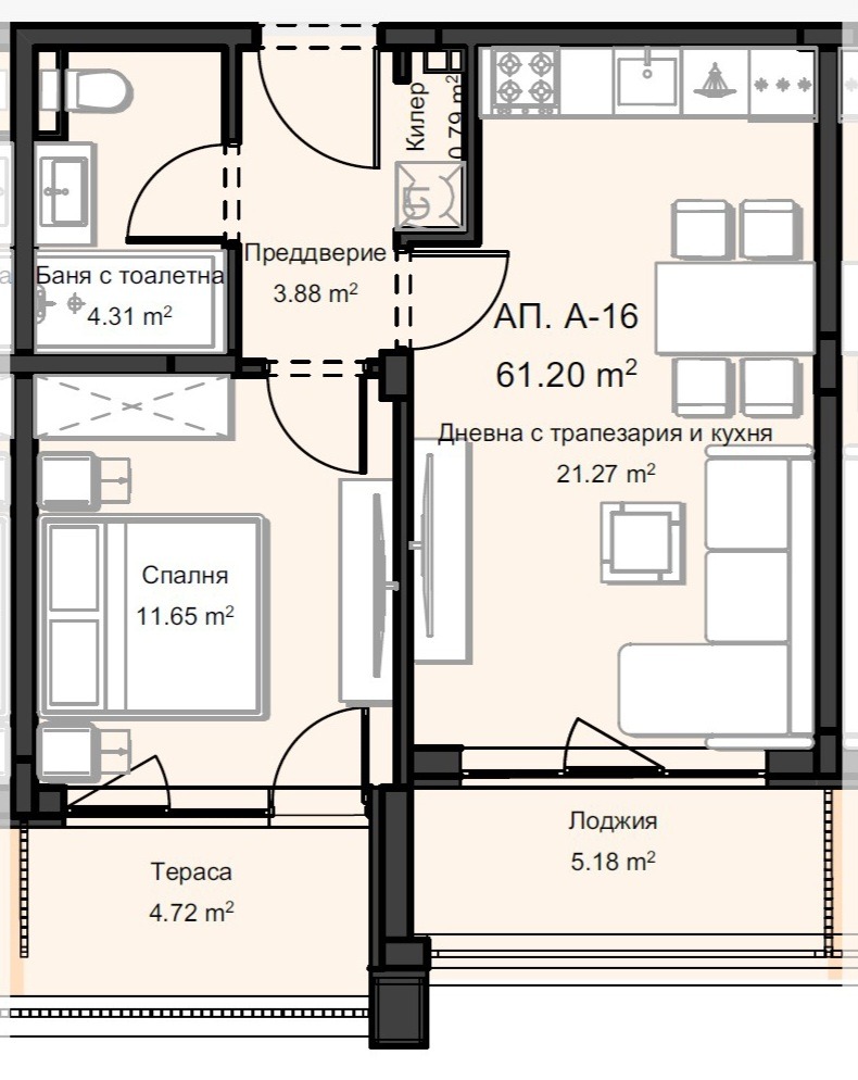 Продава 2-СТАЕН, гр. Пловдив, Остромила, снимка 2 - Апартаменти - 55296951