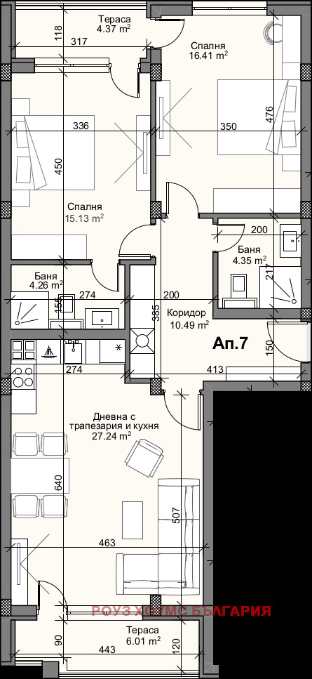 Satılık  2 yatak odası Plovdiv , Karşiyaka , 128 metrekare | 76938559 - görüntü [2]