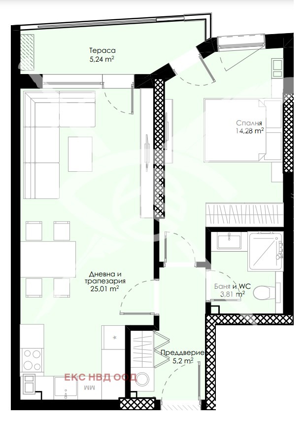 Na prodej  1 ložnice Plovdiv , Christo Smirnenski , 72 m2 | 21492610