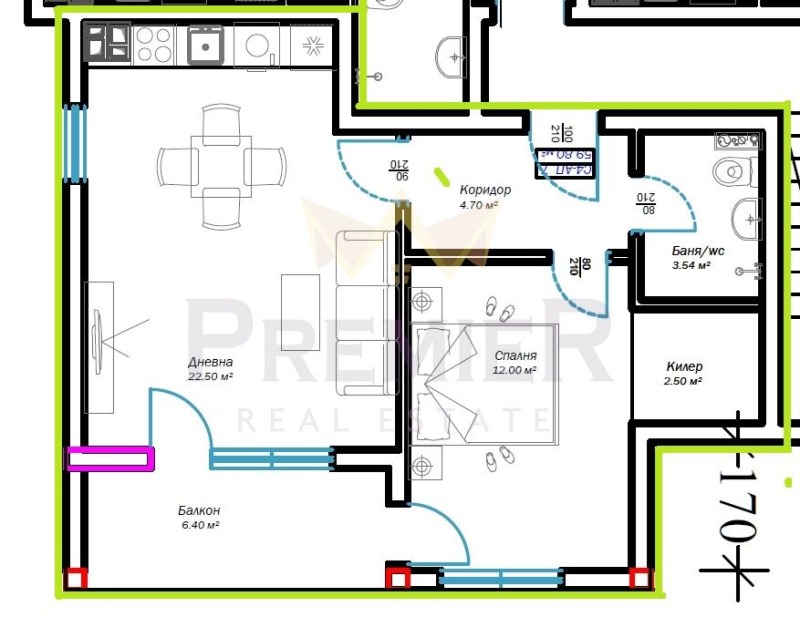 Zu verkaufen  1 Schlafzimmer Warna , m-t Ptschelina , 76 qm | 80087068 - Bild [2]