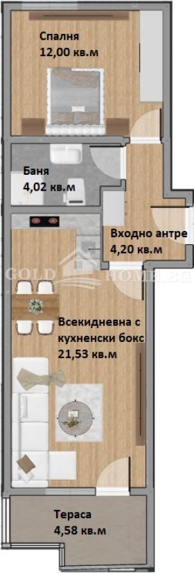 Til salg  1 soveværelse Plovdiv , Hristo Smirnenski , 66 kvm | 78716538 - billede [2]