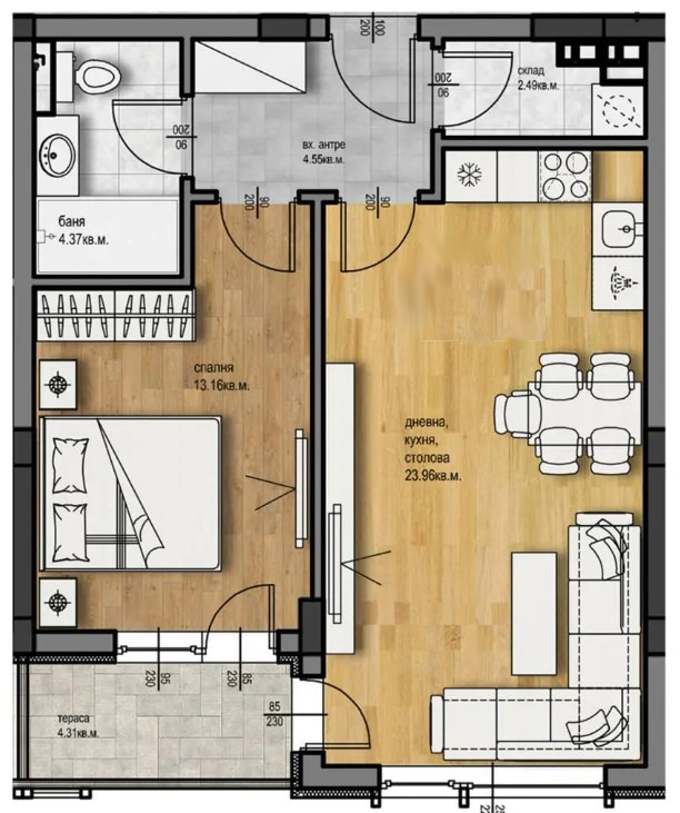 For Sale  1 bedroom Plovdiv , Hristo Smirnenski , 72 sq.m | 83004628 - image [2]