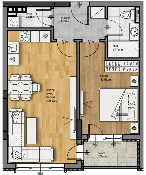 À vendre  1 chambre Plovdiv , Hristo Smirnenski , 72 m² | 83004628 - image [2]