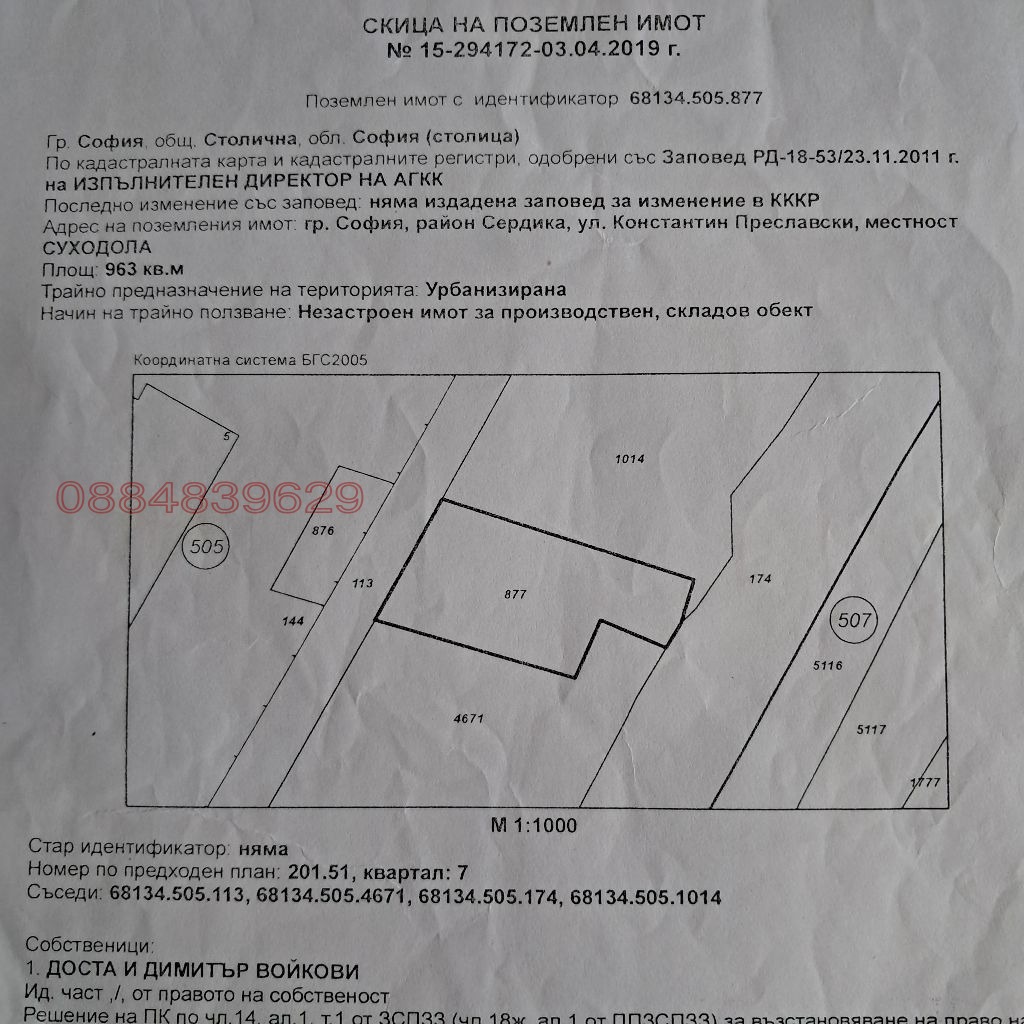 Продава ПАРЦЕЛ, гр. София, Военна рампа