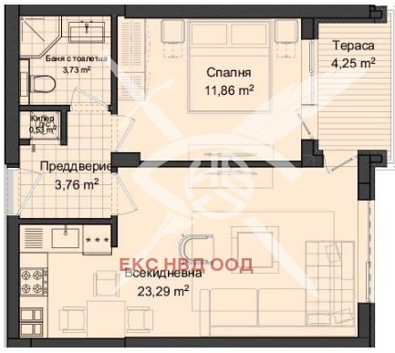 Te koop  1 slaapkamer Plovdiv , Karsjijaka , 65 m² | 47217044