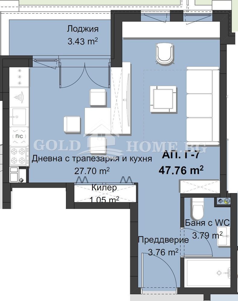 Te koop  Studio Plovdiv , Christo Smirnenski , 57 m² | 16427414 - afbeelding [2]