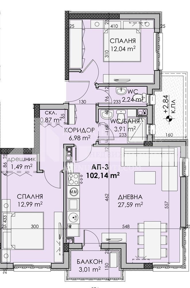 Te koop  2 slaapkamers Burgas , Sarafovo , 102 m² | 27515466 - afbeelding [2]