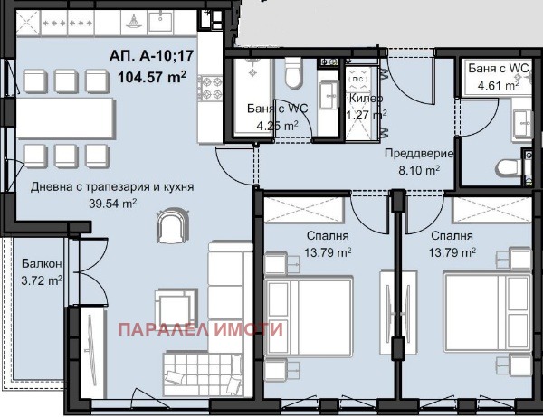 Продава 3-СТАЕН, гр. Пловдив, Христо Смирненски, снимка 1 - Aпартаменти - 46990610