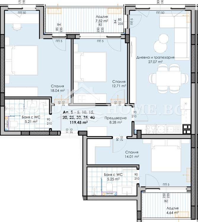 Zu verkaufen  3 Schlafzimmer Plowdiw , Gagarin , 120 qm | 85446126 - Bild [2]