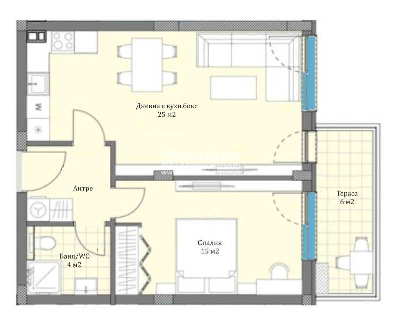 Na sprzedaż  1 sypialnia Plowdiw , Ostromila , 73 mkw | 53663262 - obraz [2]