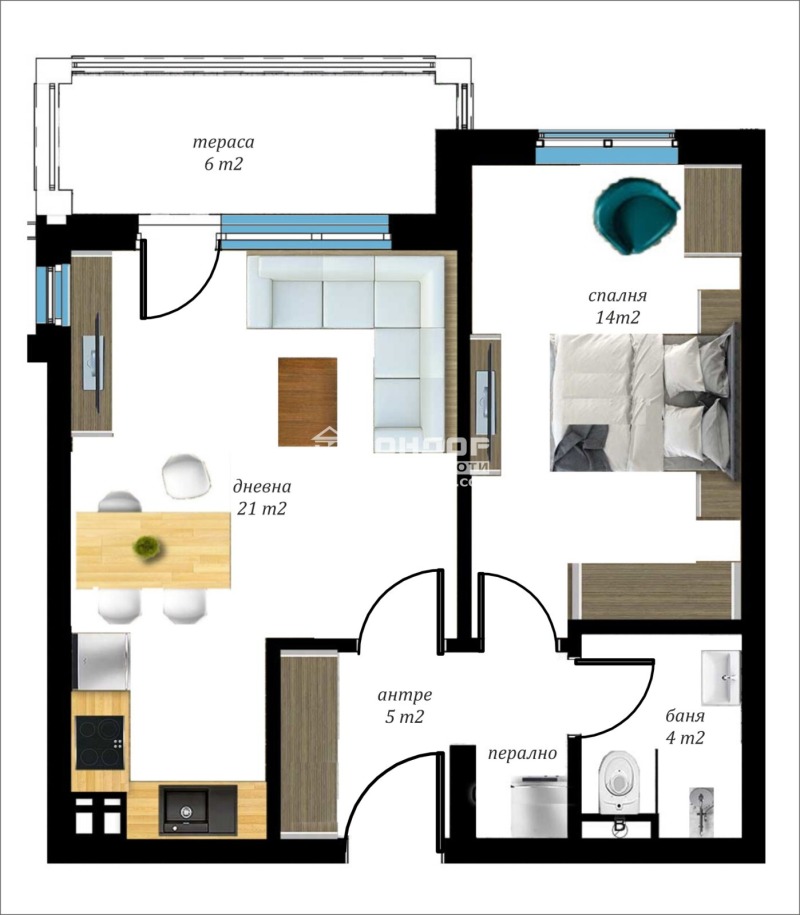 En venta  1 dormitorio Plovdiv , Vastanicheski , 71 metros cuadrados | 20922206 - imagen [2]