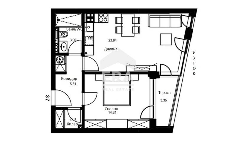 Продава 2-СТАЕН, гр. Варна, Цветен квартал, снимка 12 - Aпартаменти - 46730569