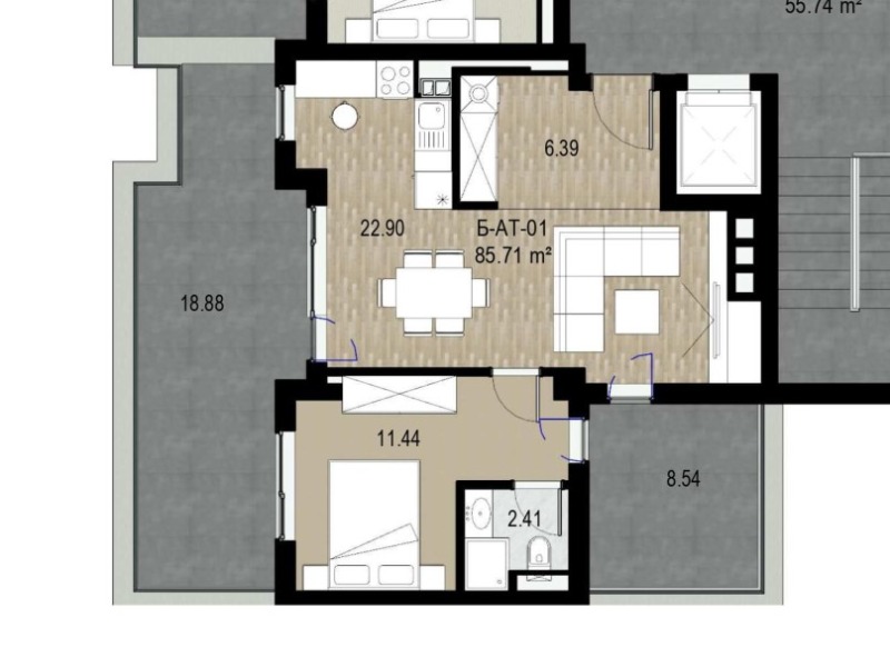 Продава  2-стаен град София , Витоша , 102 кв.м | 37463457 - изображение [6]