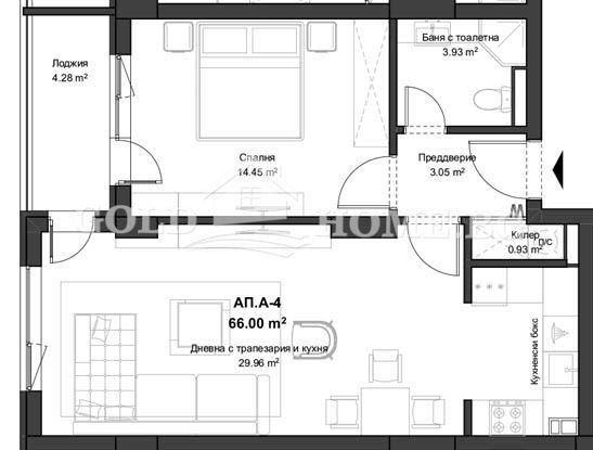 Til salgs  1 soverom Plovdiv , Kjusjuk Parisj , 65 kvm | 96296395 - bilde [3]