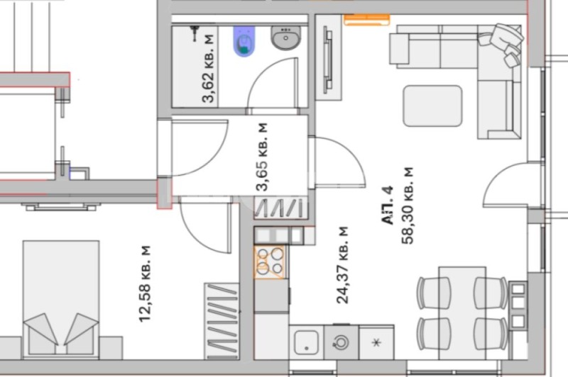 Продается  1 спальня София , Малинова долина , 76 кв.м | 89132466 - изображение [2]