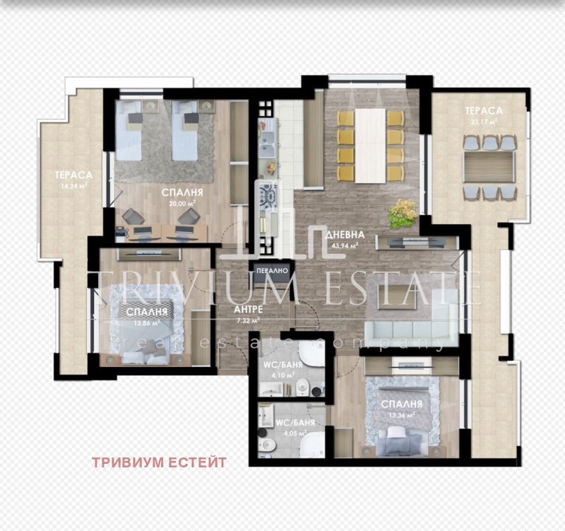 Продава 4-СТАЕН в град Пловдив, Христо Смирненски - 174 кв.м / 321 900 € » 629 581.68 лв., ТРИВИУМ ЕСТЕЙТ