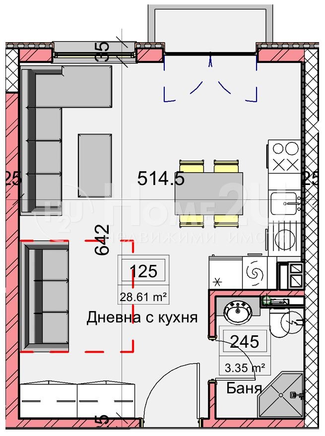 À venda  Estúdio Varna , Kaisieva gradina , 45 m² | 34779593 - imagem [4]