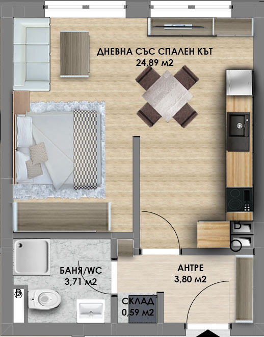 For Sale  Studio Plovdiv , Proslav , 46 sq.m | 51579927 - image [2]