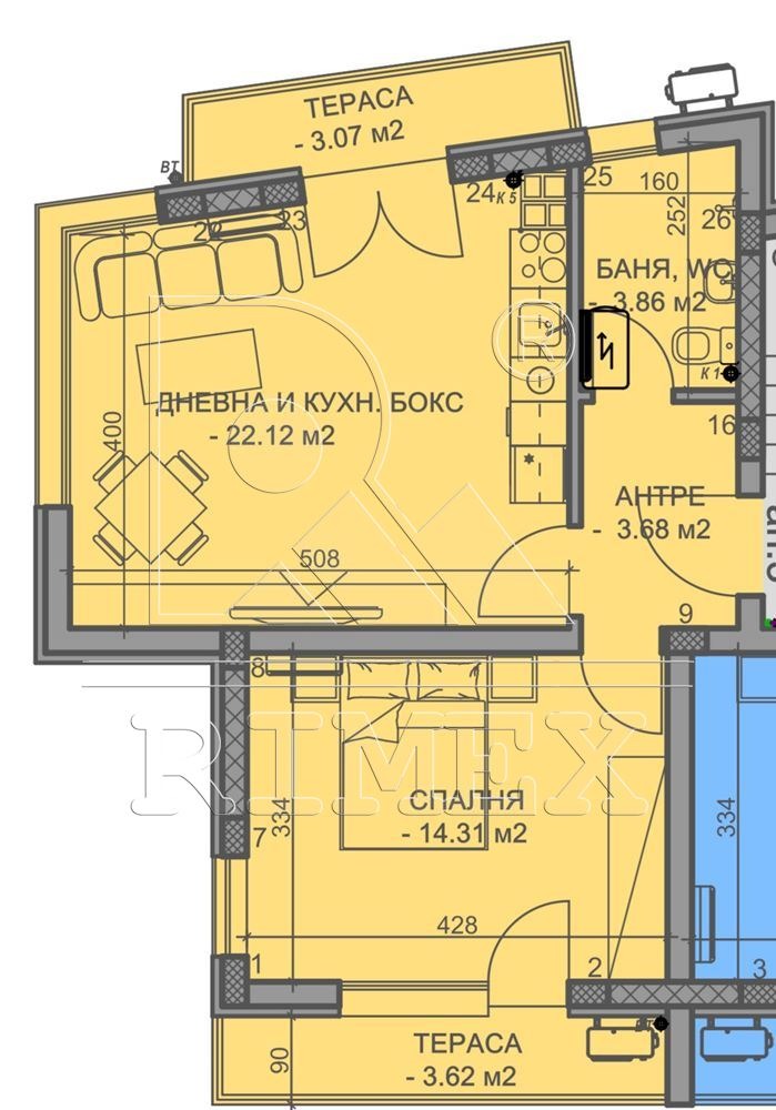Продава 2-СТАЕН, гр. Пловдив, Коматево, снимка 2 - Апартаменти - 52882193