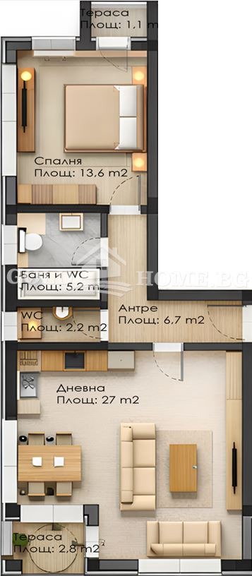 Продава 2-СТАЕН, гр. Пловдив, Прослав, снимка 2 - Апартаменти - 54540162