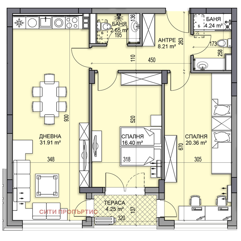 Te koop  2 slaapkamers Plovdiv , Gagarin , 121 m² | 55121133 - afbeelding [2]