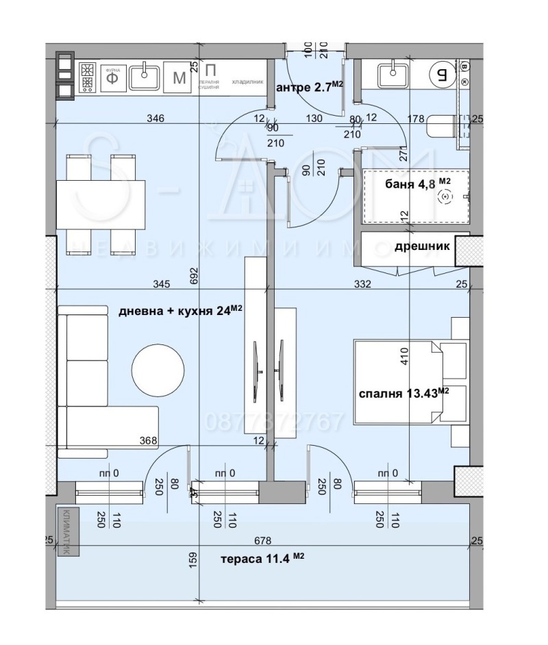 Zu verkaufen  1 Schlafzimmer Stara Zagora , Studentsko gradtsche , 84 qm | 18254128 - Bild [2]