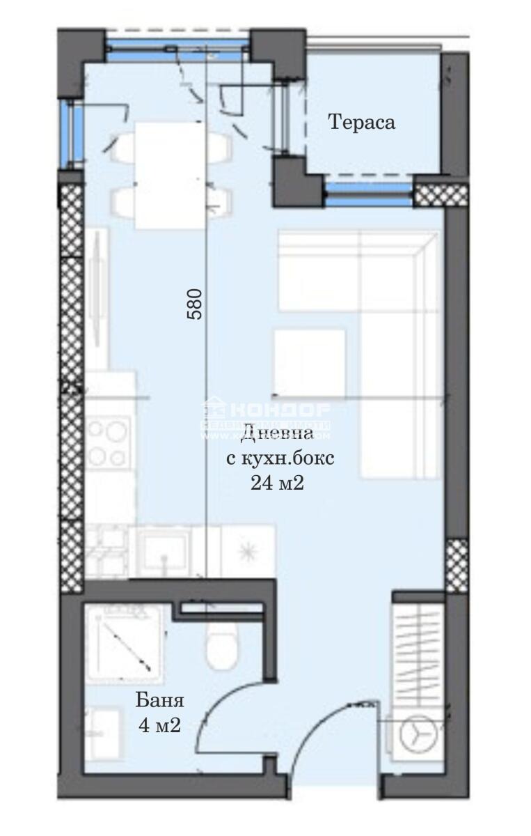 Продава 1-СТАЕН, гр. Пловдив, Тракия, снимка 2 - Апартаменти - 54146563