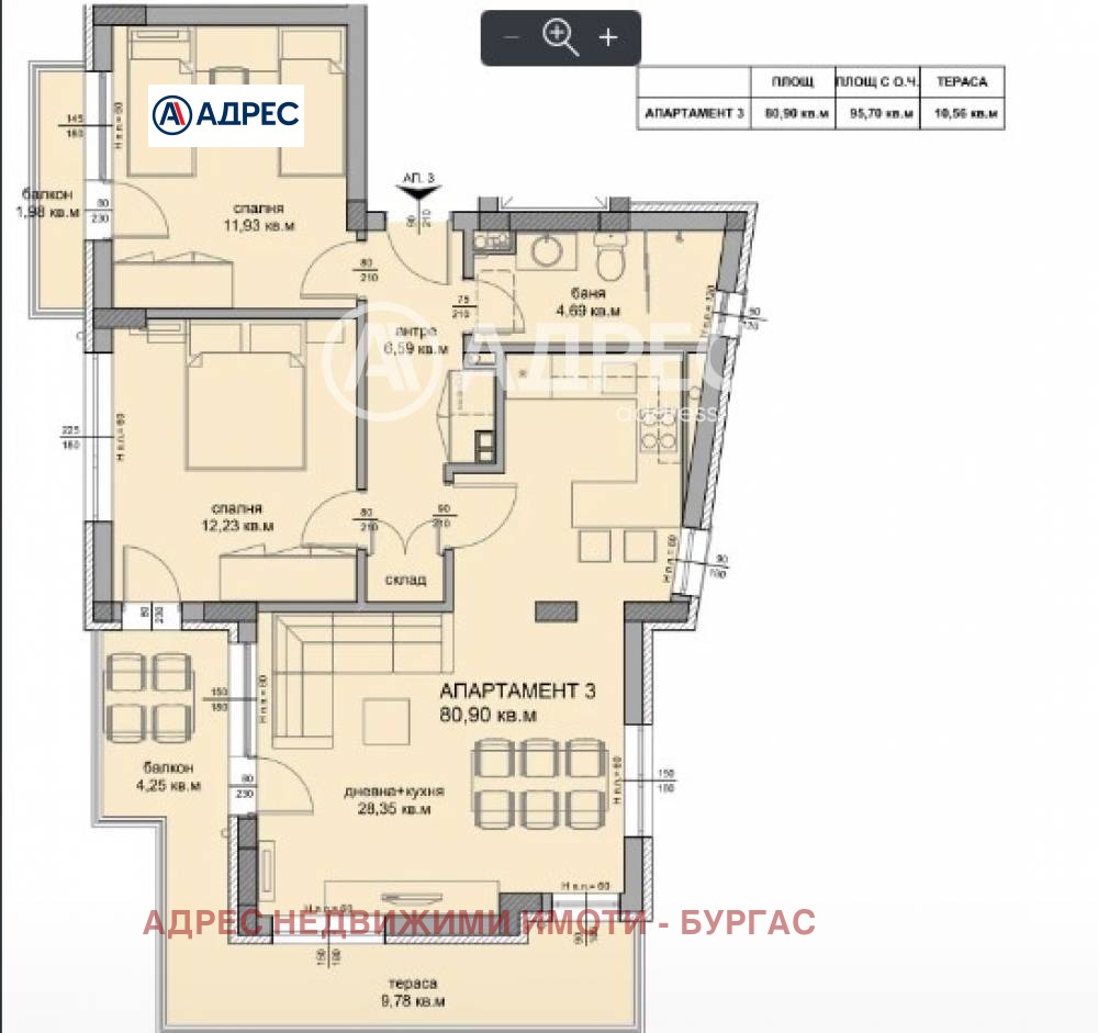 Продава 3-СТАЕН, гр. Бургас, Сарафово, снимка 3 - Апартаменти - 54029794