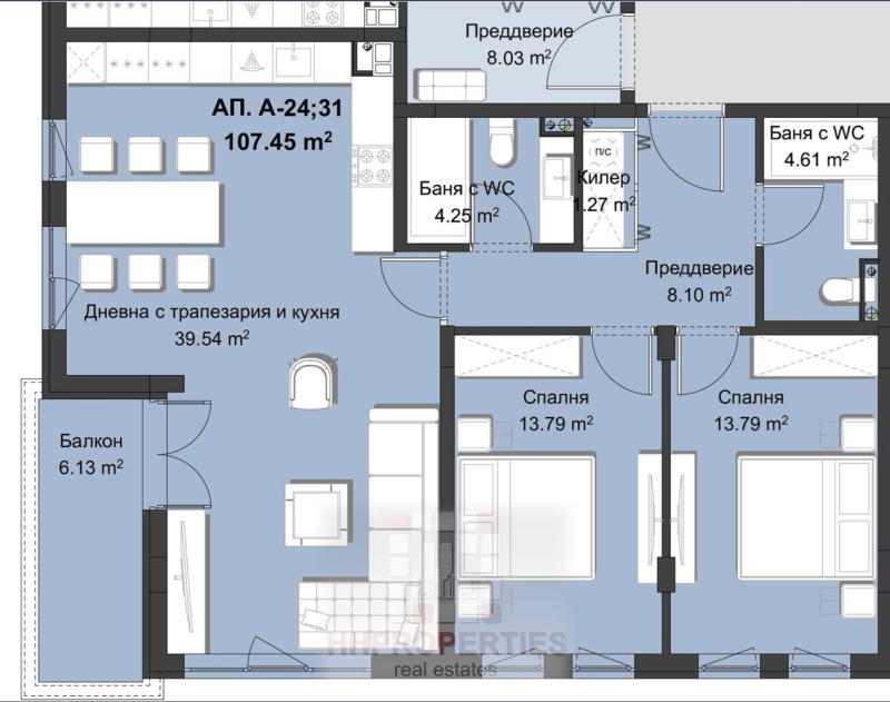 De vânzare  2 dormitoare Plovdiv , Hristo Smirnensci , 132 mp | 71994709 - imagine [2]