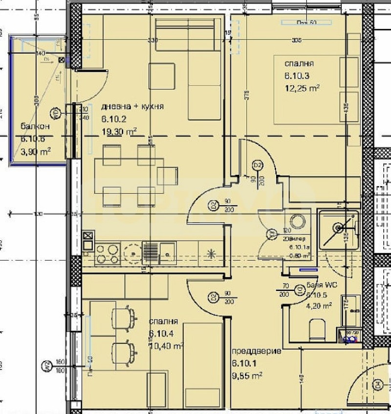 En venta  2 dormitorios Varna , Kaysieva gradina , 84 metros cuadrados | 44518631 - imagen [2]
