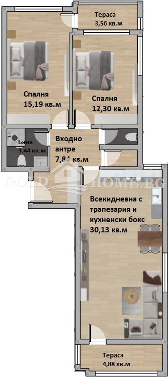Продава 3-СТАЕН, гр. Пловдив, Остромила, снимка 2 - Апартаменти - 53341149