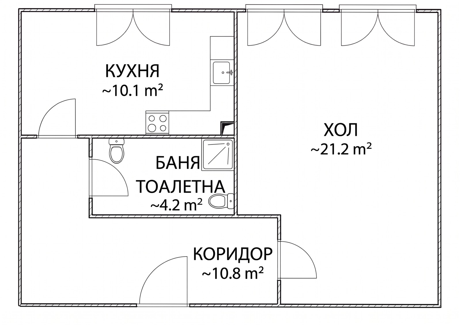 Продава 1-СТАЕН, гр. София, Сухата река