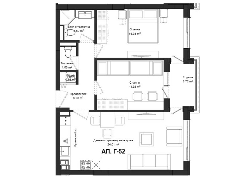 De vânzare  2 dormitoare Plovdiv , Gagarin , 87 mp | 66864761 - imagine [2]