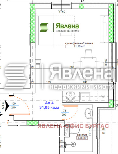 Продава  Studio regio Boergas , Primorsko , 39 кв.м | 23506876 - изображение [11]