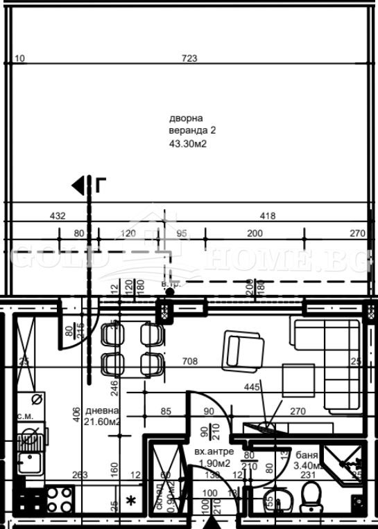 Zu verkaufen  Studio Plowdiw , Hristo Smirnenski , 40 qm | 47441723 - Bild [2]