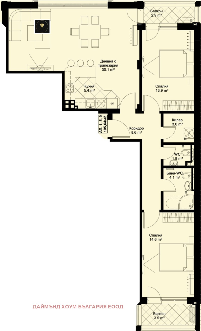 Продава 3-СТАЕН, гр. Пловдив, Христо Смирненски, снимка 2 - Aпартаменти - 48038225